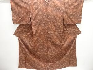 裂取りに花模様手織り紬着物